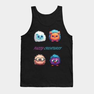 Fuzzy Monsters T-Shirt,  Cute creatures Design with Unique Layout Tank Top